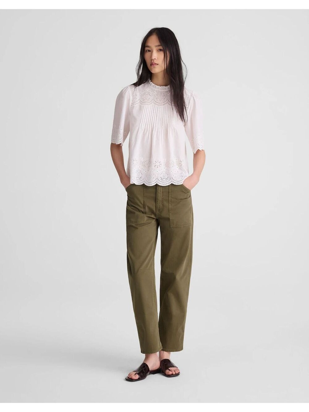 NWT Madewell The Short Darted Barrel-Leg Utility Pant - Size 25 Short -MSRP $128 - Picture 6 of 6
